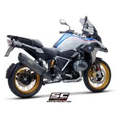 VÝFUKOVÝ SYSTÉM SC PROJECT PRO BMW - R 1250 GS (2020 - 2022) - ADVENTURE - EURO 5 - ADVENTURE MUFFLER, TITANIUM, MATT GREY PAINTED WITH CARBON FIBER END CAP