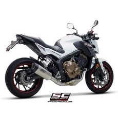 VÝFUKOVÝ SYSTÉM SC PROJECT PRO HONDA - CB650F (2017 - 2018) - FULL EXHAUST SYSTEM 4-1, WITH SC1-R MUFFLER, TITANIUM, WITH CARBON FIBER END CAP