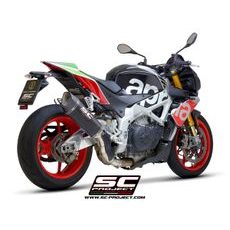 VÝFUKOVÝ SYSTÉM SC PROJECT PRO APRILIA - TUONO V4 1100 (2017 - 2020) - FACTORY - RR - SC1-R MUFFLER, TITANIUM, WITH CARBON FIBER END CAP