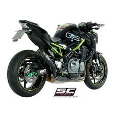 VÝFUKOVÝ SYSTÉM SC PROJECT PRO KAWASAKI - Z 900 A2 (2017 - 2020) - EURO 4 - S1 MUFFLER, TITANIUM, MATT BLACK PAINTED, WITH CARBON FIBER END CAP