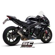 VÝFUKOVÝ SYSTÉM SC PROJECT PRO KAWASAKI - NINJA ZX-10R - RR (2016 - 2020) - S1 MUFFLER, TITANIUM, WITH CARBON FIBER END CAP, FOR ORIGINAL CATALYST