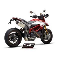 VÝFUKOVÝ SYSTÉM SC PROJECT PRO DUCATI - HYPERMOTARD 939 (2016 - 2018) - SP - SC1-R MUFFLER, HIGH POSITION, TITANIUM, WITH 2-1 LINK FOR VALVE REMOVAL