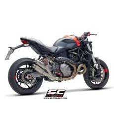 VÝFUKOVÝ SYSTÉM SC PROJECT PRO DUCATI - MONSTER 821 (2018 - 2020) - TWIN GP70-R DUAL MUFFLER, TITANIUM