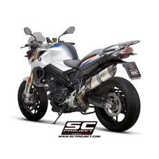 VÝFUKOVÝ SYSTÉM SC PROJECT PRO BMW - F 800 R (2017 - 2020) - OVAL MUFFLER, TITANIUM, WITH CARBON FIBER END CAP