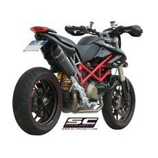 VÝFUKOVÝ SYSTÉM SC PROJECT PRO DUCATI - HYPERMOTARD 1100 (2007 - 2009) - S - OVAL MUFFLER, CARBON FIBER WITH PAIR OF SIDE PANELS AND CARBON FIBER END CAP