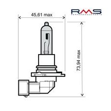 ŽÁROVKA RMS 246510095 12V 65W, HB3 BÍLÁ