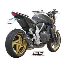 VÝFUKOVÝ SYSTÉM SC PROJECT PRO HONDA - CB1000R (2011 - 2017) - OVAL MUFFLER, TITANIUM, WITH CARBON FIBER END CAP, FOR ORIGINAL CATALYST