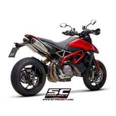 VÝFUKOVÝ SYSTÉM SC PROJECT PRO DUCATI - HYPERMOTARD 950 - RVE - SP (2019 - 2021) - EURO 4 - PAIR OF SC1-M MUFFLERS, TITANIUM, WITH CARBON FIBER END CAP
