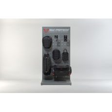 SW MOTECH SALES DISPLAY ROOM WITH MOUNTING TOPIC: PRO REAR BAGS AND ACCESSORIES.