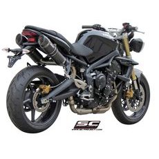 VÝFUKOVÝ SYSTÉM SC PROJECT PRO TRIUMPH - STREET TRIPLE 675 (2007 - 2012) - R - PAIR OF GP-TECH MUFFLERS, CARBON FIBER