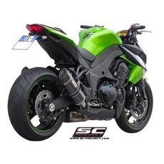 VÝFUKOVÝ SYSTÉM SC PROJECT PRO KAWASAKI - Z 1000 (2010 - 2013) -SX - PAIR OF OVAL MUFFLERS, TITANIUM, WITH CARBON FIBER END CAP