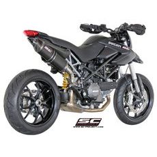 VÝFUKOVÝ SYSTÉM SC PROJECT PRO DUCATI - HYPERMOTARD 796 - OVAL MUFFLER, TITANIUM WITH PAIR OF SIDE PANELS AND CARBON FIBER END CAP