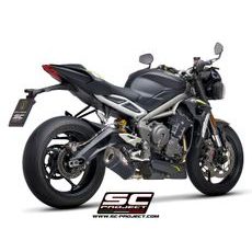 VÝFUKOVÝ SYSTÉM SC PROJECT PRO TRIUMPH - STREET TRIPLE 765 S - R - RS (2020-2022) - SC1-R MUFFLER, TITANIUM, WITH CARBON FIBER END CAP