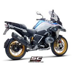 VÝFUKOVÝ SYSTÉM SC PROJECT PRO BMW - R 1250 GS (2019 - 2020) - ADVENTURE - EURO 4 - ADVENTURE MUFFLER, TITANIUM, MATT BLACK PAINTED WITH CARBON FIBER END CAP