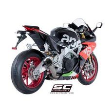 VÝFUKOVÝ SYSTÉM SC PROJECT PRO APRILIA - RSV4 (2018 - 2020) - RF - RR - S1 MUFFLER, LOW POSITION, TITANIUM, WITH CARBON FIBER END CAP