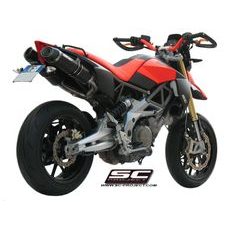 VÝFUKOVÝ SYSTÉM SC PROJECT PRO APRILIA - DORSODURO 750 (2009 - 2017) - A PAIR OF OVAL MUFFLERS, TITANIUM, WITH CARBON FIBER END CAP