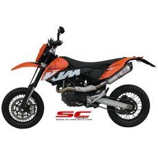 VÝFUKOVÝ SYSTÉM SC PROJECT PRO KTM - 690 SMC (2008 - 2011) - R - ENDURO - OVAL MUFFLER, TITANIUM, WITH CARBON FIBER END CAP