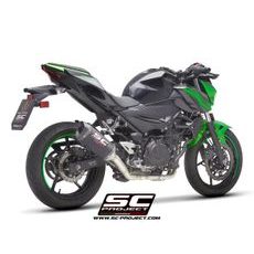 VÝFUKOVÝ SYSTÉM SC PROJECT PRO KAWASAKI - Z 400 (2019 - 2020) - FULL EXHAUST SYSTEM 2-1, WITH SC1-M MUFFLER, CARBON FIBER, WITH CARBON FIBER END CAP