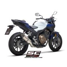 VÝFUKOVÝ SYSTÉM SC PROJECT PRO HONDA - CB500 (2019 - 2020) - F - X - EURO 4 - OVAL MUFFLER, CARBON FIBER, WITH CARBON FIBER END CAP