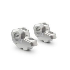 SW MOTECH ZVÝŠENÍ ŘÍDÍTEK 22 MM H = 30 MM. ZPĚT 21 MM. STŘÍBRO.