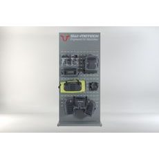 SW MOTECH SALES DISPLAY WALL WITH MOUNTING THEME: WATERPROOF AND ACCESSORIES. PART 1.