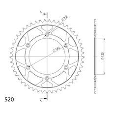 ŘETĚZOVÁ ROZETA SUPERSPROX RFE-8000:49-BLK ČERNÝ 49 ZUBŮ, 520