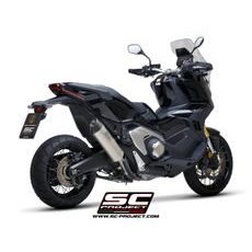 VÝFUKOVÝ SYSTÉM SC PROJECT PRO HONDA - X-ADV 750 (2021-2022) - OVAL MUFFLER, TITANIUM, WITH CARBON FIBER END CAP