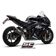 VÝFUKOVÝ SYSTÉM SC PROJECT PRO KAWASAKI - NINJA ZX-10R - RR (2016 - 2020) - SC1-R MUFFLER, CARBON FIBER, WITH CARBON FIBER END CAP, WITH DE-CAT LINK PIPE
