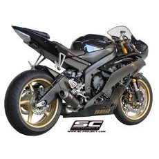 VÝFUKOVÝ SYSTÉM SC PROJECT PRO YAMAHA - YZF R6 (2006 - 2016) - GP-M2 MUFFLER, LOW POSITION, CARBON FIBER, WITH CNC MACHINED EXIT PIPE