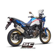 VÝFUKOVÝ SYSTÉM SC PROJECT PRO HONDA - CRF1000L AFRICA TWIN (2016 - 2019) - ADVENTURE - ADVENTURE MUFFLER, TITANIUM, WITH CARBON FIBER END CAP