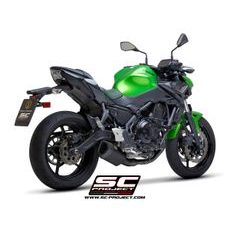 VÝFUKOVÝ SYSTÉM SC PROJECT PRO KAWASAKI - Z 650 (2020) - FULL EXHAUST SYSTEM 2-1, WITH SC1-R GT MUFFLER, MATT BLACK PAINTED TITANIUM, WITH CARBON FIBER END CAP