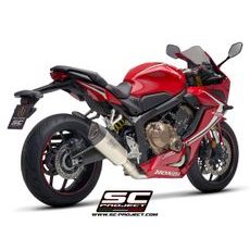 VÝFUKOVÝ SYSTÉM SC PROJECT PRO HONDA - CBR650R (2019 - 2020) - FULL EXHAUST SYSTEM 4-1, WITH SC1-R MUFFLER, TITANIUM, WITH CARBON FIBER END CAP