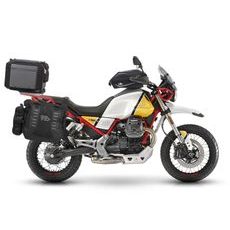 KOMPLETNÍ SADA BOČNÍCH ADVENTURE BRAŠEN SHAD TERRA TR40 A ČERNÉHO HLINÍKOVÉHO 55L TOPCASE, VČETNĚ MONTÁŽNÍ SADY SHAD MOTO GUZZI V 85 TT