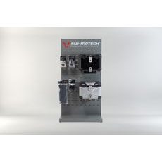 SW MOTECH SALES DISPLAY - ROOM WITH EQUIPMENT THEME: TOPCASES AND ACCESSORIES.