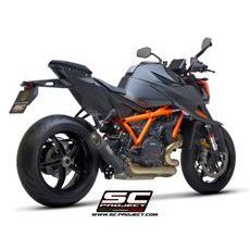 VÝFUKOVÝ SYSTÉM SC PROJECT PRO KTM - 1290 SUPER DUKE R (2020) - EURO 4 - S1 MUFFLER, TITANIUM, MATT BLACK PAINTED, WITH CARBON FIBER END CAP