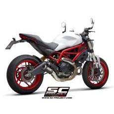 VÝFUKOVÝ SYSTÉM SC PROJECT PRO DUCATI - MONSTER 797 (2017 - 2020) - CR-T MUFFLER, CARBON FIBER, WITH FULL TITANIUM LINK PIPE