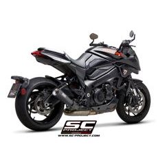 VÝFUKOVÝ SYSTÉM SC PROJECT PRO SUZUKI - KATANA (2019 - 2020) - METAL BLACK MUFFLER, STAINLESS STEEL, WITH BLACK & SILVER PAINTED CNC ALUMINUM END CAP