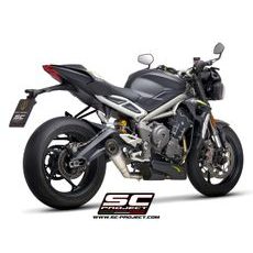 VÝFUKOVÝ SYSTÉM SC PROJECT PRO TRIUMPH - STREET TRIPLE 765 (2017 - 2019) - S - R - RS - S1 MUFFLER, TITANIUM, WITH CARBON FIBER END CAP