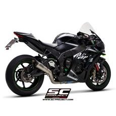 VÝFUKOVÝ SYSTÉM SC PROJECT PRO KAWASAKI - NINJA ZX-10R - RR (2016 - 2020) - S1 MUFFLER, TITANIUM, WITH CARBON FIBER END CAP, WITH DE-CAT LINK PIPE