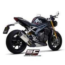 VÝFUKOVÝ SYSTÉM SC PROJECT PRO TRIUMPH - SPEED TRIPLE 1200 RS (2021-2022) - RR - SC1-R GT MUFFLER, TITANIUM, WITH CARBON FIBER END CAP