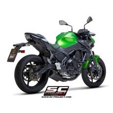 VÝFUKOVÝ SYSTÉM SC PROJECT PRO KAWASAKI - NINJA 650 (2021-2022) - FULL EXHAUST SYSTEM 2-1, WITH SC1-R GT MUFFLER, MATT BLACK PAINTED TITANIUM, WITH CARBON FIBER END CAP