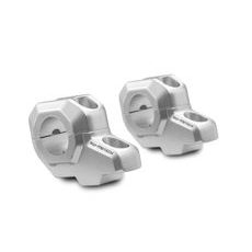 SW MOTECH ZVÝŠENÍ ŘÍDÍTEK 28 MM ŘÍDÍTKA H = 30 MM. ZPĚT 22 MM. STŘÍBRO.