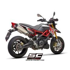 VÝFUKOVÝ SYSTÉM SC PROJECT PRO APRILIA - DORSODURO 900 (2017 - 2020) - PAIR OF SC1-M MUFFLERS, TITANIUM, WITH CARBON FIBER END CAP