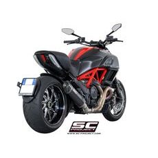 VÝFUKOVÝ SYSTÉM SC PROJECT PRO DUCATI - DIAVEL (2011 - 2017) - OVAL MUFFLER, CARBON FIBER, WITH CARBON FIBER END CAP