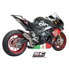 VÝFUKOVÝ SYSTÉM SC PROJECT PRO APRILIA - RSV4 (2015 - 2016) - RF - RR - CR-T MUFFLER, TITANIUM, WITH TITANIUM MESH ON EXIT PIPE