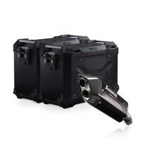 SW MOTECH TRAX ADV ALUMINIUM CASE SYSTEM AKRAPOVIC BLACK. 45/45 L. BMW R 1300 GS (23-).