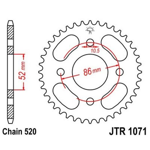 ŘETĚZOVÁ ROZETA JT JTR 1071-30 30 ZUBŮ, 520