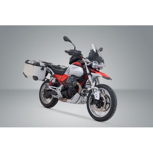 SW MOTECH TRAX ADV ALUMINIUM CASE SYSTEM SILVER. 37/45 L. MOTO GUZZI V85 TT / STRADA (24-).