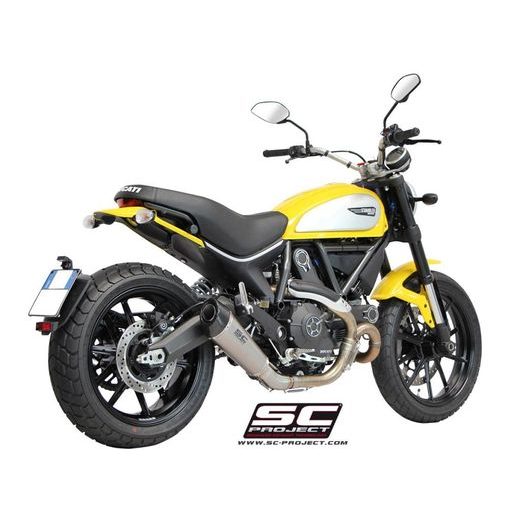 VÝFUKOVÝ SYSTÉM SC PROJECT PRO DUCATI - SCRAMBLER 800 (2015 - 2016) - CONIC MUFFLER, CARBON FIBER, WITH CARBON FIBER END CAP