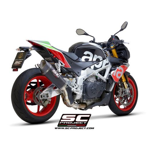 VÝFUKOVÝ SYSTÉM SC PROJECT PRO APRILIA - TUONO V4 1100 (2017 - 2020) - FACTORY - RR - SC1-R MUFFLER, TITANIUM, WITH CARBON FIBER END CAP